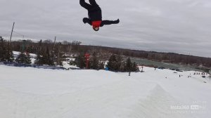 BACKFLIP GIANT SPINE TRANSFER SNOWBOARD 4k | insta360 ACE Pro Leica