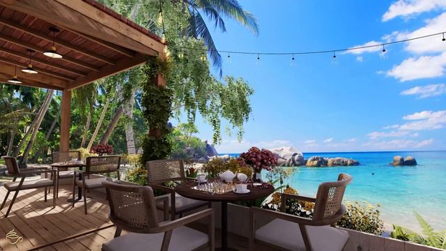 Атмосфера приморского кафе - джаз босса-нова и звуки океанских волн для летнего настроения #6 смотреть онлайн