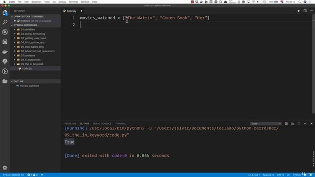 011 The in keyword in Python