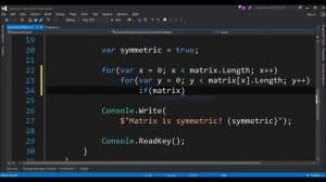 symmetric matrix in c#