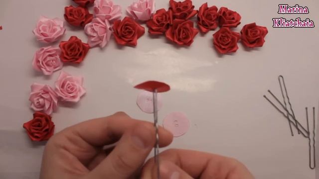 Канзаши. Шпильки розы/(ENG SUB)/Kanzashi/ Hairpin смотреть онлайн