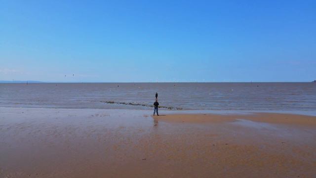 Drone Flight Around Antony Gormley's Another Place,Crosby Beach & WW2 Blitz Rubble - Mavic Air 2 -