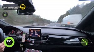 2014 Audi A8 D4 4.2 TDI TOP SPEED on AUTOBAHN No Limit POV TEST - Dragy GPS
