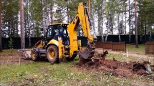 Корчевание пней экскаватором в поселке Дубрава, Екатеринбург, Свердловская область