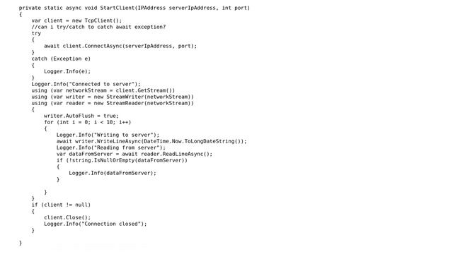 WPF async await TcpClient/TcpListener sample смотреть онлайн