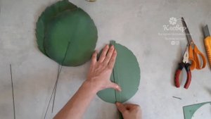 Листья из изолона для ростовых цветов. Тонировка.