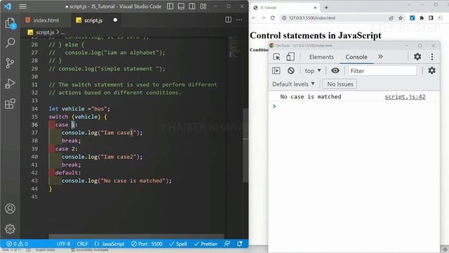 Switch Statement in JavaScript || JavaScript Tutorial for beginners  || Tutorial - 46
