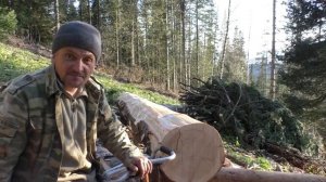 Распиловка леса на доски бензопилой "Урал"
