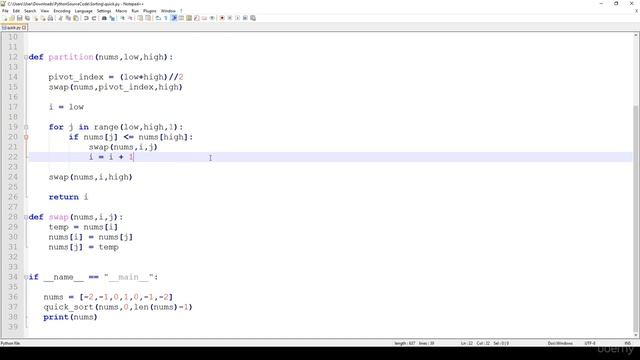 Quicksort in python
