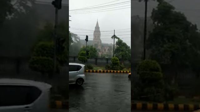 Gc University Lahore Beautiful Rain Scene.