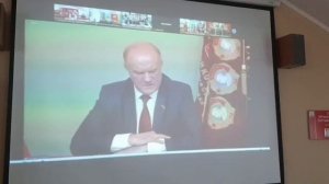 Председатель ЦК КПРФ Г.А. Зюганов и лидер КПРФ Ставрополья Виктор Гончаров на онлайн-совещании