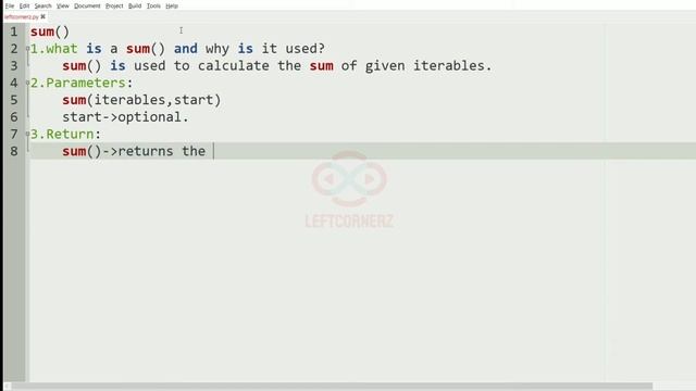 Sum function in python