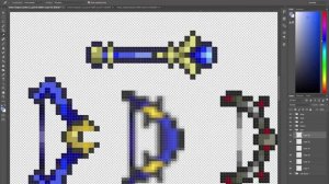 Terraria 1.3 SuperMod Item Spriting - Pixel Art - Ersion Mod - #5 Dungeon Bow - Desert Eagle