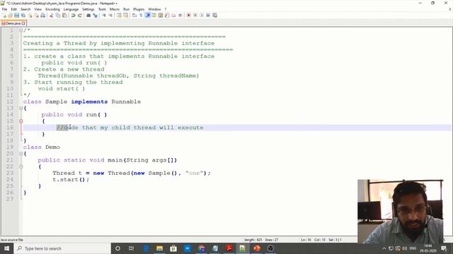 Object Oriented Concepts: Creating Threads By Implementing Runnable Interface (Module 4) смотреть онлайн