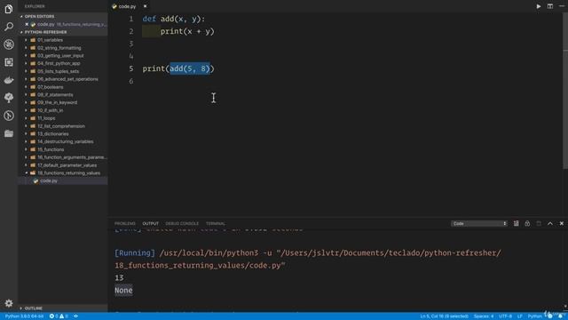 02 - A Full Python Refresher - 020 Functions returning values