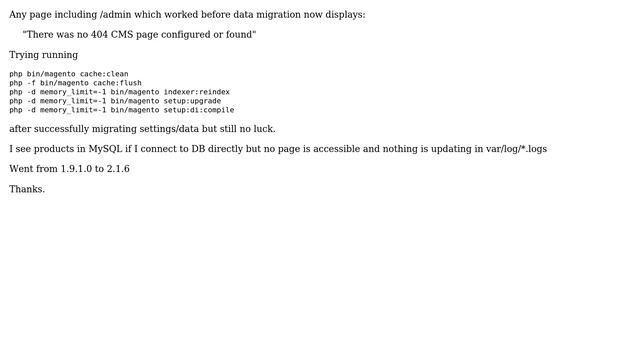 Magento: Why my migration M1 to M2 result in error 404 on all pages? смотреть онлайн