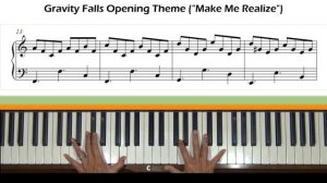 Gravity Falls Opening Theme (Made Me Realize) Piano Tutorial