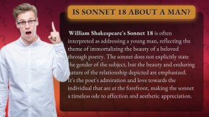 Is Sonnet 18 about a man?