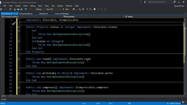 Example2 (OOP with VB.Net - Chapter 04) - Implements two Interfaces смотреть онлайн