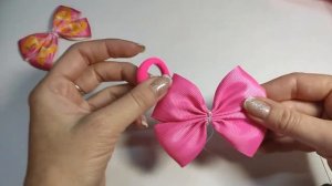 Красивые бантики из ленты 2,5 см. с вертикальным принтом. МК /DIY Ribbon bows 2.5 centimeters.