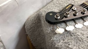 1984 made Fernandes JBR-45 All Black Pick guard Less Jazz Bass type w/case Made in Japan