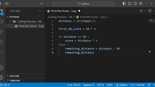 Print the Score - 2 | Coding Practice - 6A | Python | CCBP 4.0