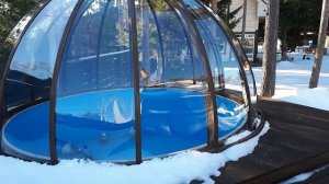 Наша купольная беседка над бассейном.