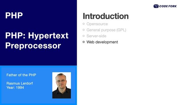 Learn PHP,  introduction, PHP hyper text pre-processor by codefork