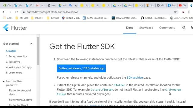 50-Mobile APP Course-Flutter Course-Win Setup Part 1-Install Git , Flutter SDK