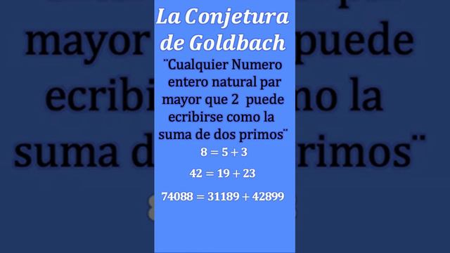 ¿Qué es La Conjetura de Goldbach | Uno de los Problemas Más antiguos De Las Matemáticas? #shortvide