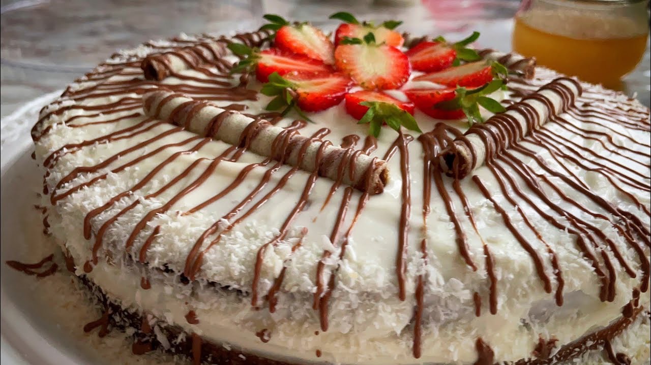 🍰 БЫСТРЫЙ И ОЧЕНЬ ПРОСТОЙ рецепт Домашнего Торта / бисквит / КРЕМ ЧИЗ / Лайла