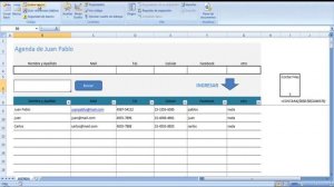 Agenda en Excel con Búsqueda de Registro (address book in Excel with contact search)