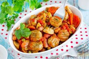 Постное, сытное и красивое!
ОВОЩНОЕ РАГУ С КЛЁЦКАМИ