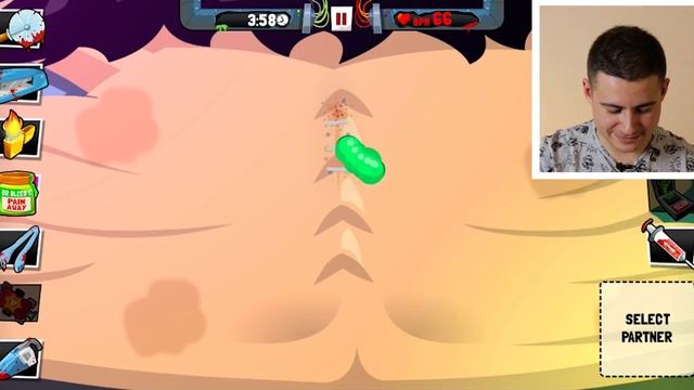 Нейрохирург играет в Amateur surgeon | Игра Хирург - любитель