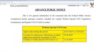 CSS 2024 Schedule | CSS 2024 Plan | Combined Competitive Exam 2024 | How to Apply for CSS 2024