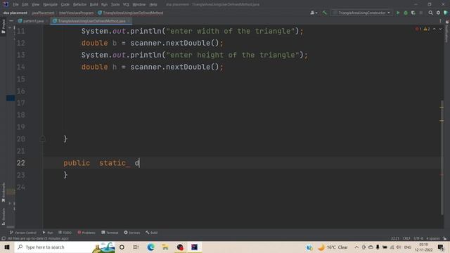 How to find area of Triangle using User defined Method in java |Most Important question in Intervie смотреть онлайн