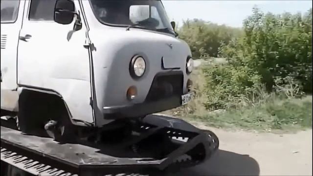 Уаз на гусеницах Вездеход, болотоход, снегоход смотреть онлайн