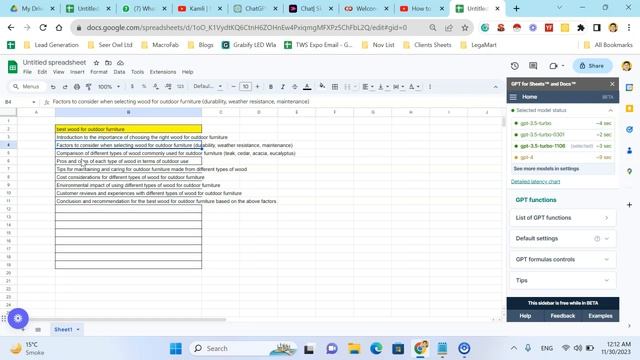 How to Write AI Content in Google Sheets #AIContentCreation #GoogleSheetsTips #ChatGPTExtension