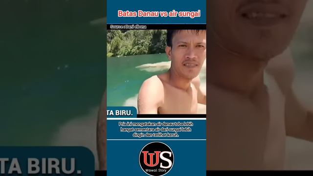 MENAKJUBKAN ‼️ PRIA INI PERLIHATKAN BATAS AIR SUNGAI DAN DANAU TOBA #vidioviral #shortsvideo