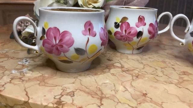 Лот чайных фарфоровых чашек. Сысертский Фарфор