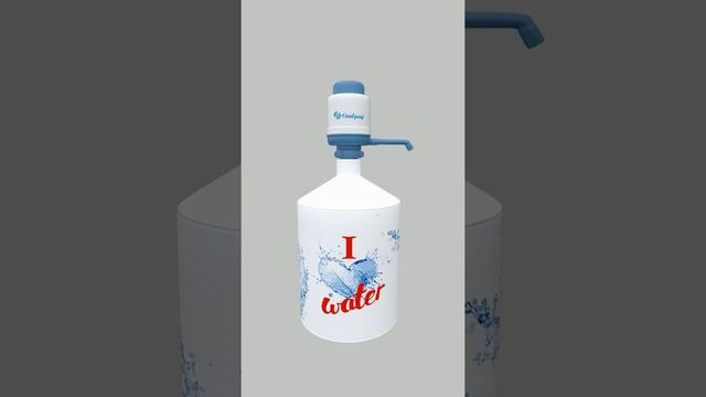 Чехол для бутыли 19 л с помпой Coolpaq I Love Water, чехол с помпой на бутыль 19 литров