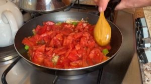 Завтрак по Азербайджански.Яичница с помидорами