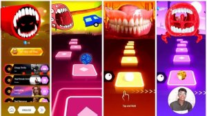 The Extra Slide vs Bus Eater vs smile Room vs Train Eater I Tiles Hop EDM Rush Games