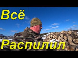 Разъезды по делам. Новый костюмчик от "Василка". Исправил косорез бензопилы. Допилил дрова.