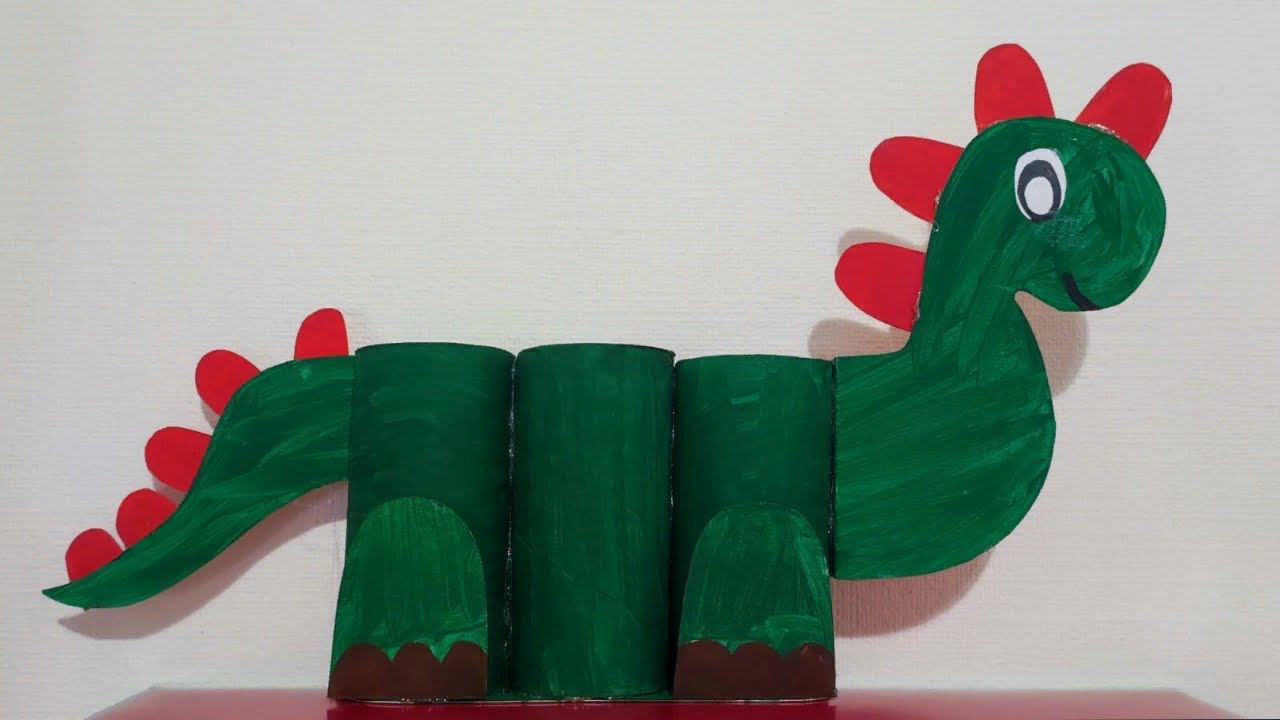 100 ideas for creativity.  Funny dinosaur. Stand for pencils. #crafts #ideas #diy #handicraft смотреть онлайн