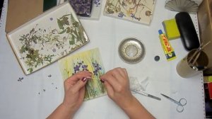 Продолжаем создавать флористический коллаж в технике клей-краски (часть 2)