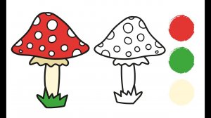 Как нарисовать МУХОМОР / Раскраска МУХОМОР / Краски раскраски / Рисунки для детей