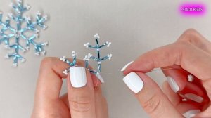 Как сделать Снежинку из бисера ? Christmas jewelry tutorials: Beaded snowflake ❄❄❄