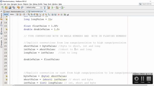 Java type conversions (manohar academy) смотреть онлайн