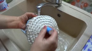 Как стирать корзинку из трикотажной пряжи